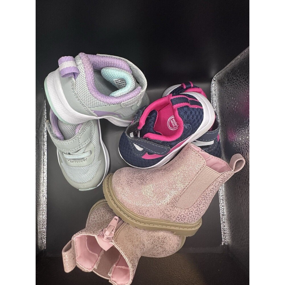 Toddler Shoes Bundle Lot Girl Size 2 Sneakers Boots Pink Blue